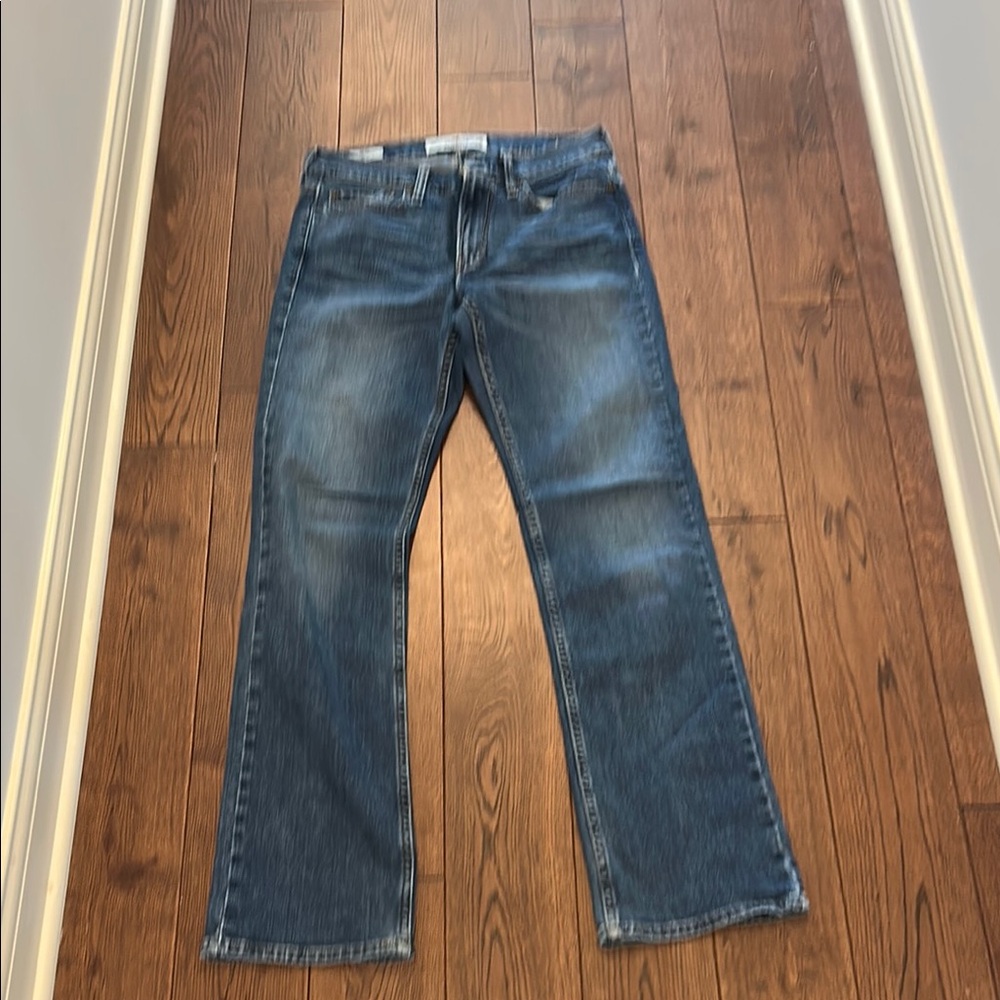 Hollister Blue Bootcut Jeans with Natural Fading